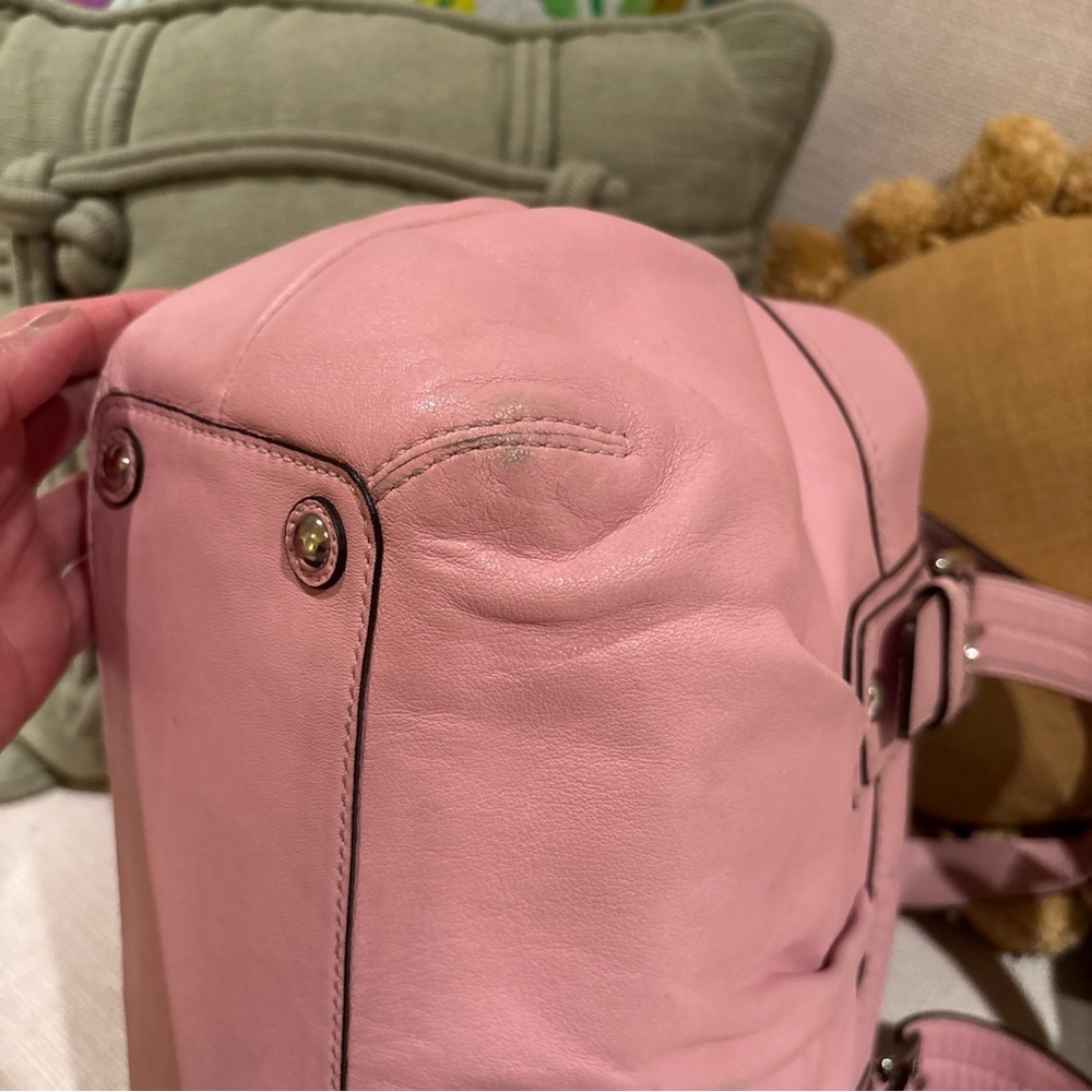 Coach SoHo Pink Shoulder Bag with Cherry Charm - Picture 7 of 12